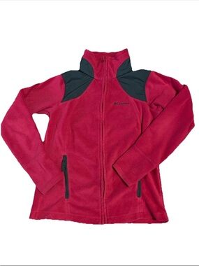 Women’s Columbia Dark Pink and Grey Full Zip Fleece Jacket Size Medium
